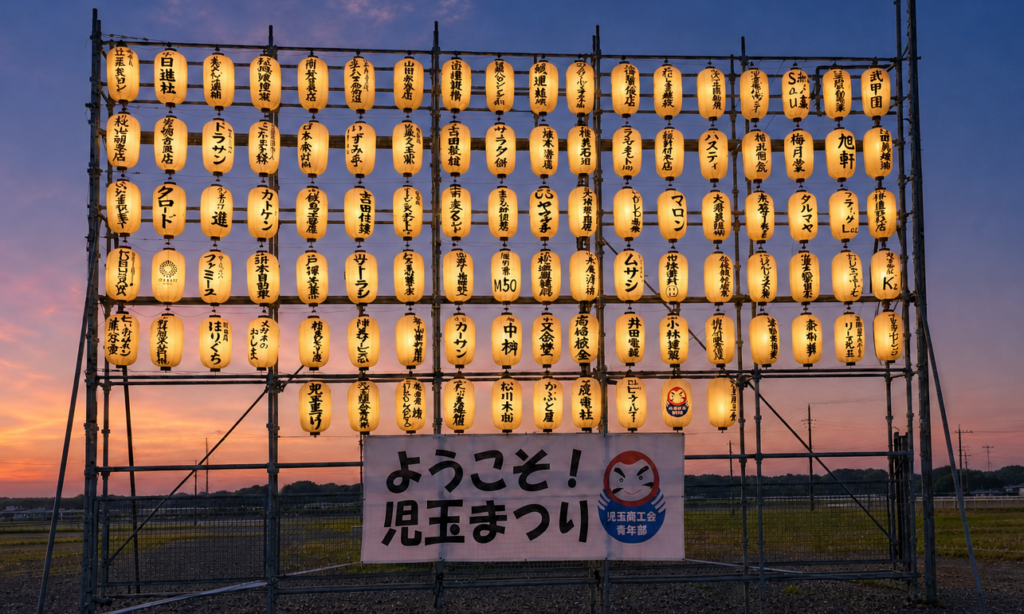こだま夏まつりに献燈した提灯